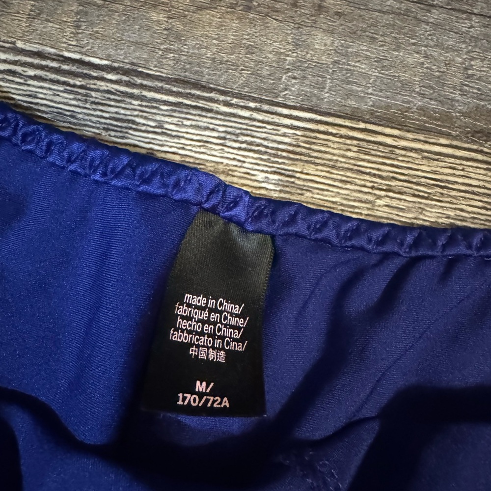 Women's Blue Lace Trim Sleepwear Set - Picture 3 of 4